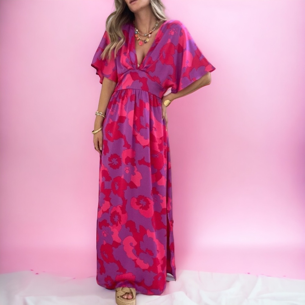 Maxi Floral Dress for Beach, Vacation Or Patio!